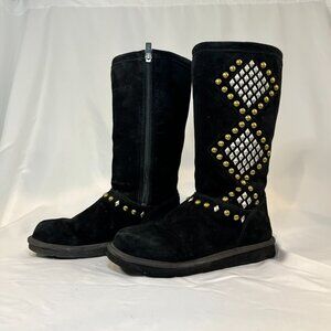UGG Avondale Black Gold/Silver Studded Boots | Women's 8